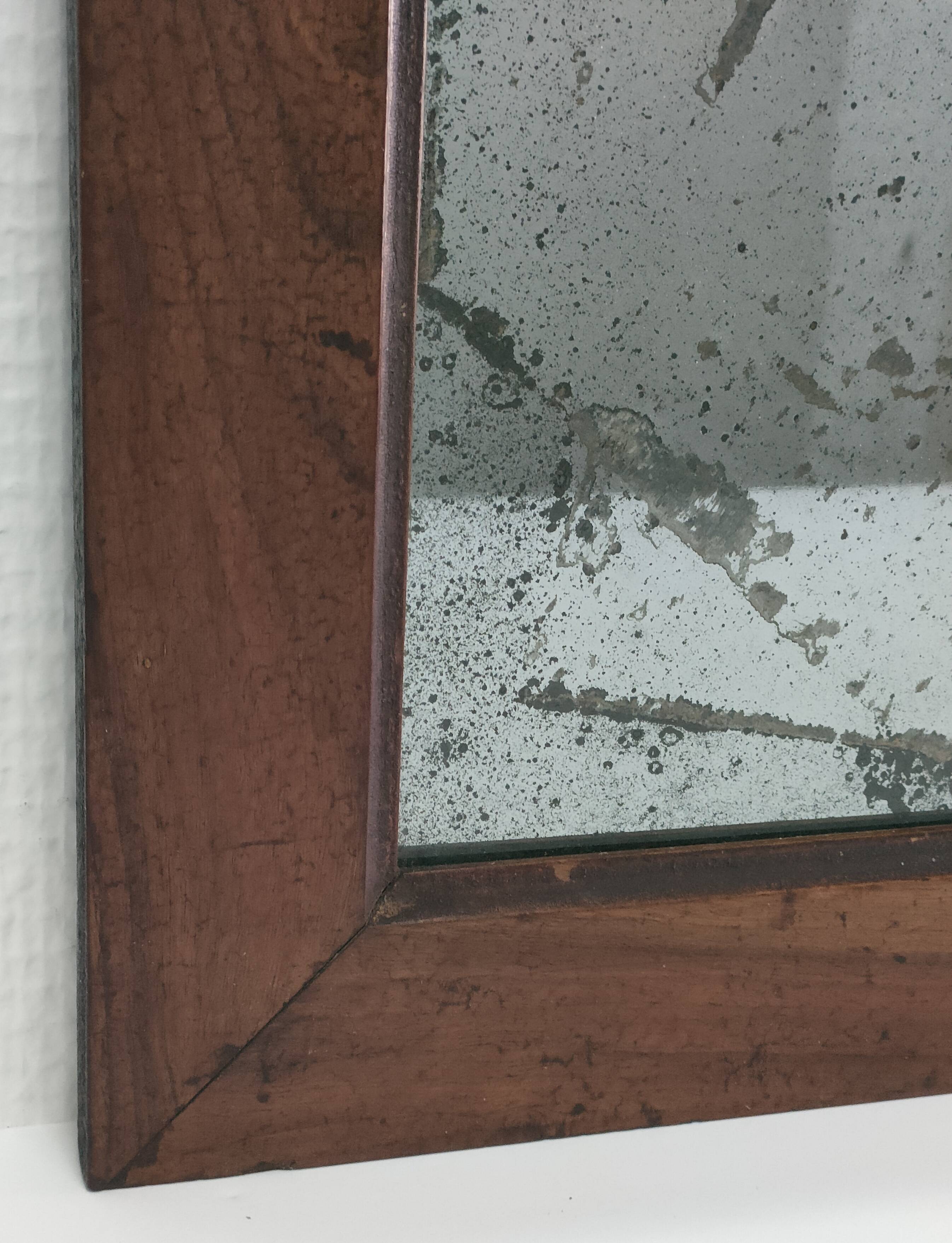 Solid wood mirror and patinated ice early twentieth century