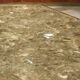 Octagonal post-modernist lounge table in marble beaded massive green quartz, Italy 1970s