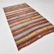 5x8 Kilim Striped Multicolor Kilim Rug,Oushak Handmade Area Rug,134x2145 Cm
