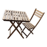 Folding table and chair