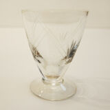 12 ancient digestive glasses engraved in oval shape