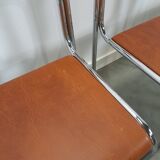 Skai bauhaus chromen Italiaanse buisframe stapelbare stoel