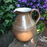 Pitcher ball in varnished beige cermic 60/70 years