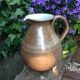 Pitcher ball in varnished beige cermic 60/70 years