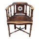 18th century Breton office chair in solid curved and carved wood
