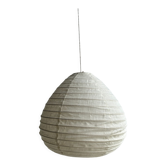 Suspension in rattan and natural japanese linen in the shape of a drop