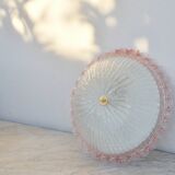 Precious Italian pink Murano glass ceiling fixture, Murano, 1970