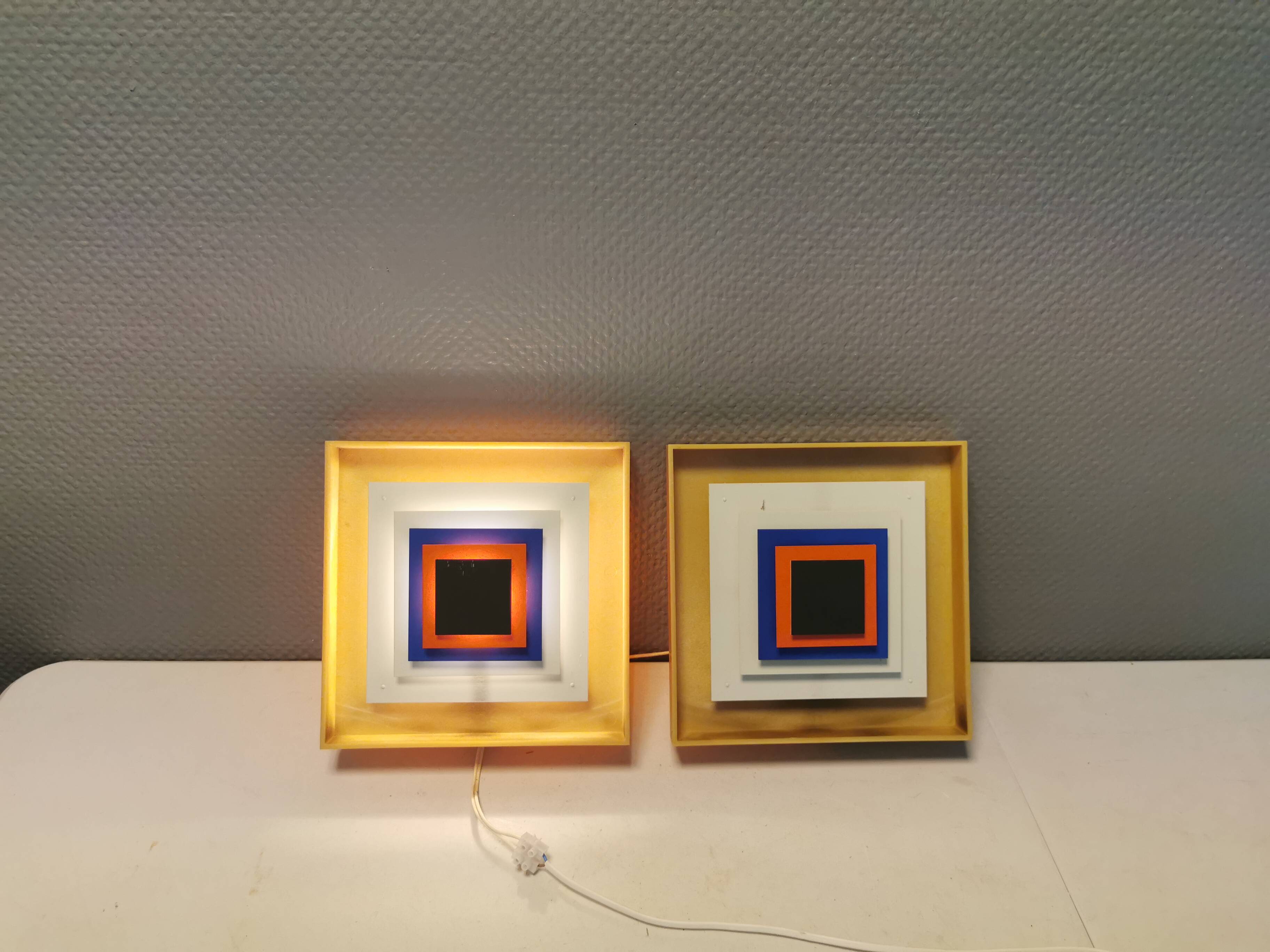 Two Wall lamps by Bent Karlby and produced by LYFA, model Kvadrille.