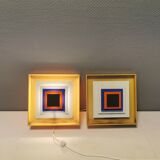 Two Wall lamps by Bent Karlby and produced by LYFA, model Kvadrille.