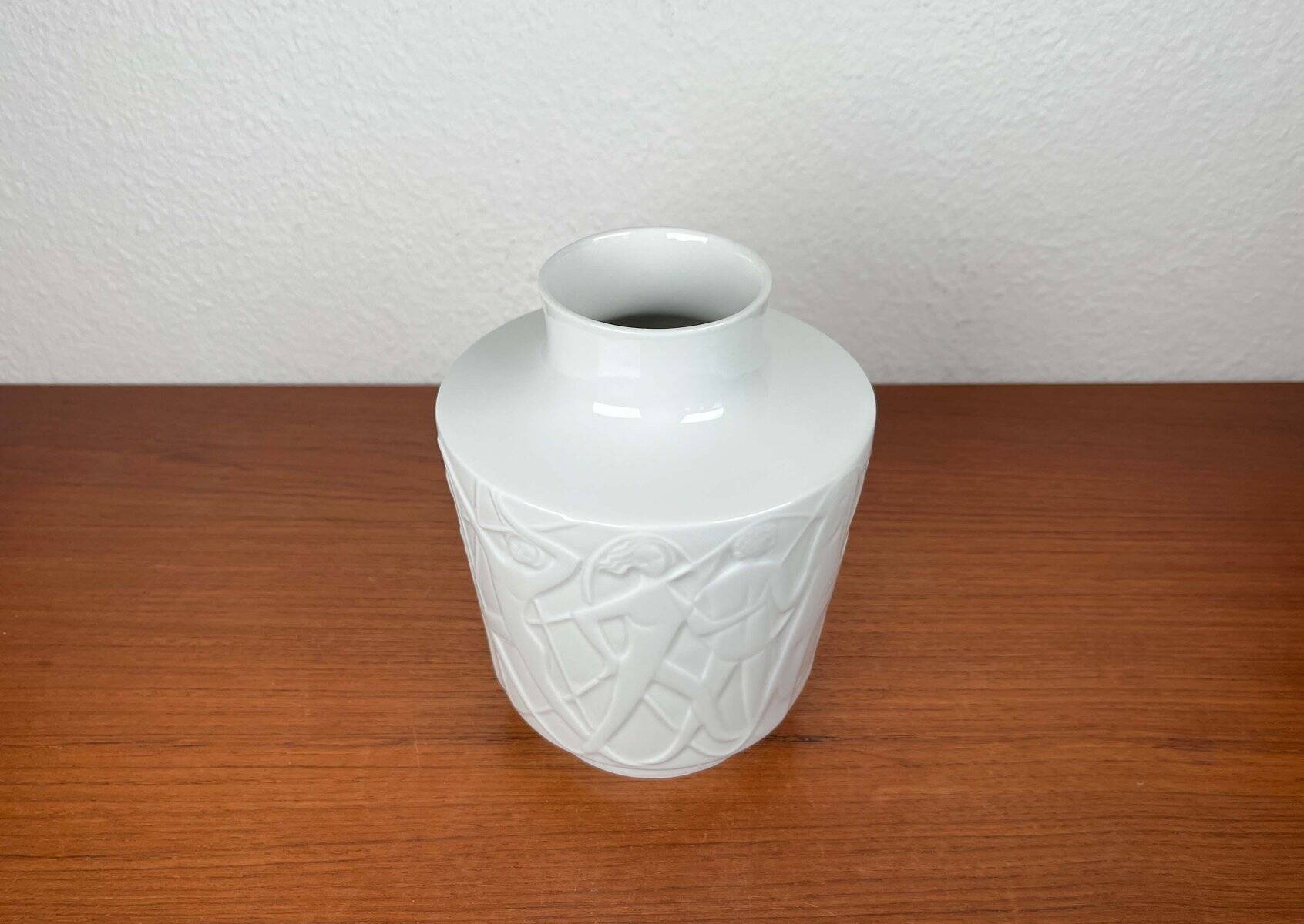 Vintage White Porcelain Vase from the Paradies Series by Kurt Wendler for Edelstein Bavaria, 1970s