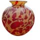 Red and brown glass ball vase, France 1930