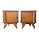 Pair of retro bedside tables with beveled legs