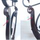 Floor candelabra in wrought iron and turned wood