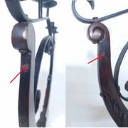 Floor candelabra in wrought iron and turned wood