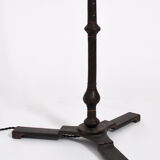 Tripod hammered iron floor lamp, 1960s