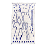 Tapis berbère marocain Azilal à motifs bleu majorelle 2,57x1,43m