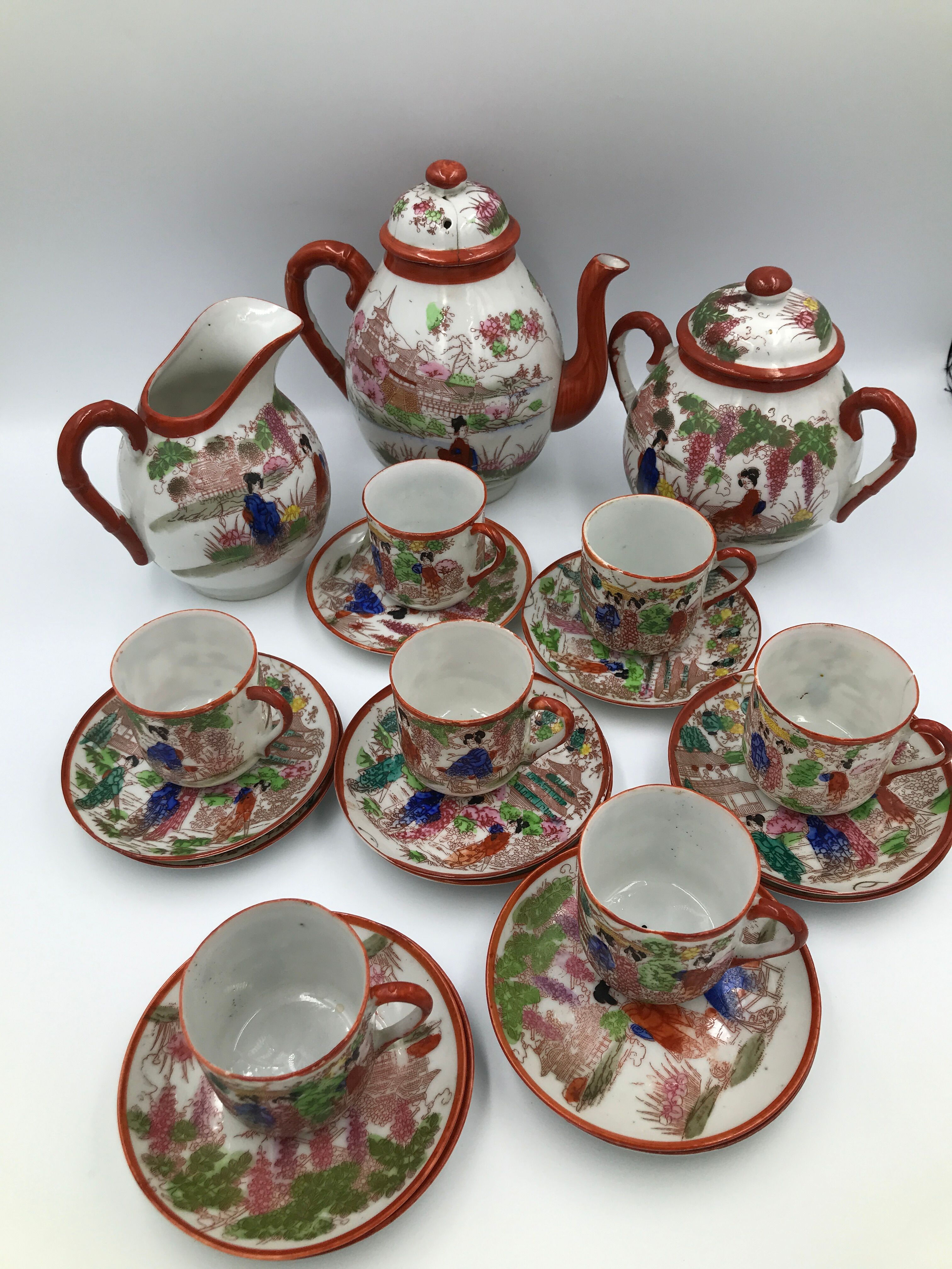 Vintage Chinese tea service lot