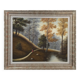 Solitary walker in the forest