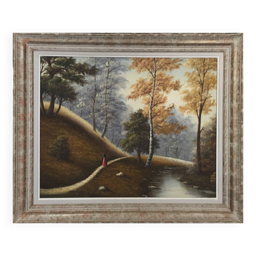 Promeneuse solitaire en forêt