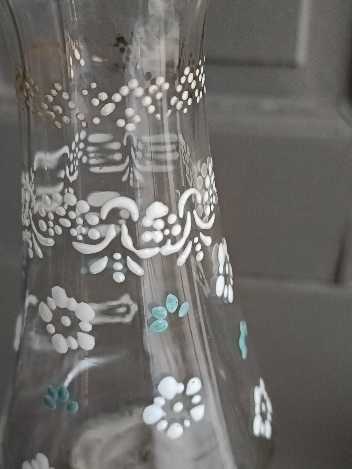 Pair of enameled glass vases