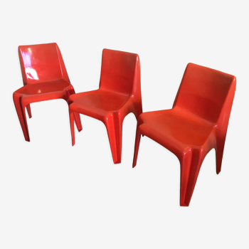 Set de 3 chaises Bofinger Pop Art 1970’s par Helmut Bätzner
