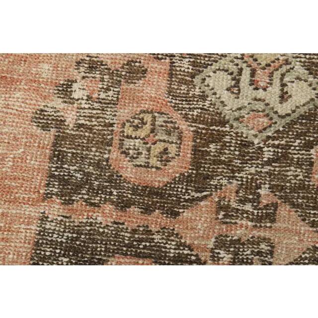 1970s Vintage Turkish Oushak Handmade Wool Cotton Orange Runner Rug 83x358