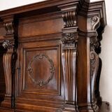 Renaissance-style notary cabinet in solid walnut – 19th century