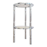 Marble and chrome side table, Italy 1970s