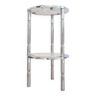 Marble and chrome side table, Italy 1970s