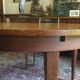 Table ronde rallonge intégrée vintage