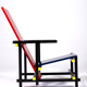 Armchair "Rouge Bleu" Bauhaus spirit, 1970s