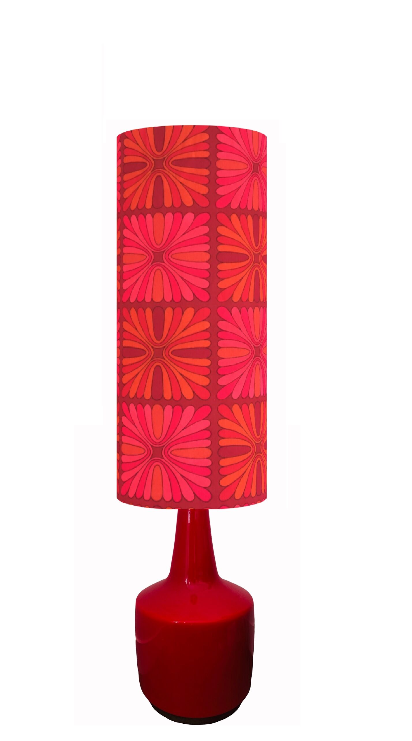 Lampshade pausa red h75 d30 vintage 70's