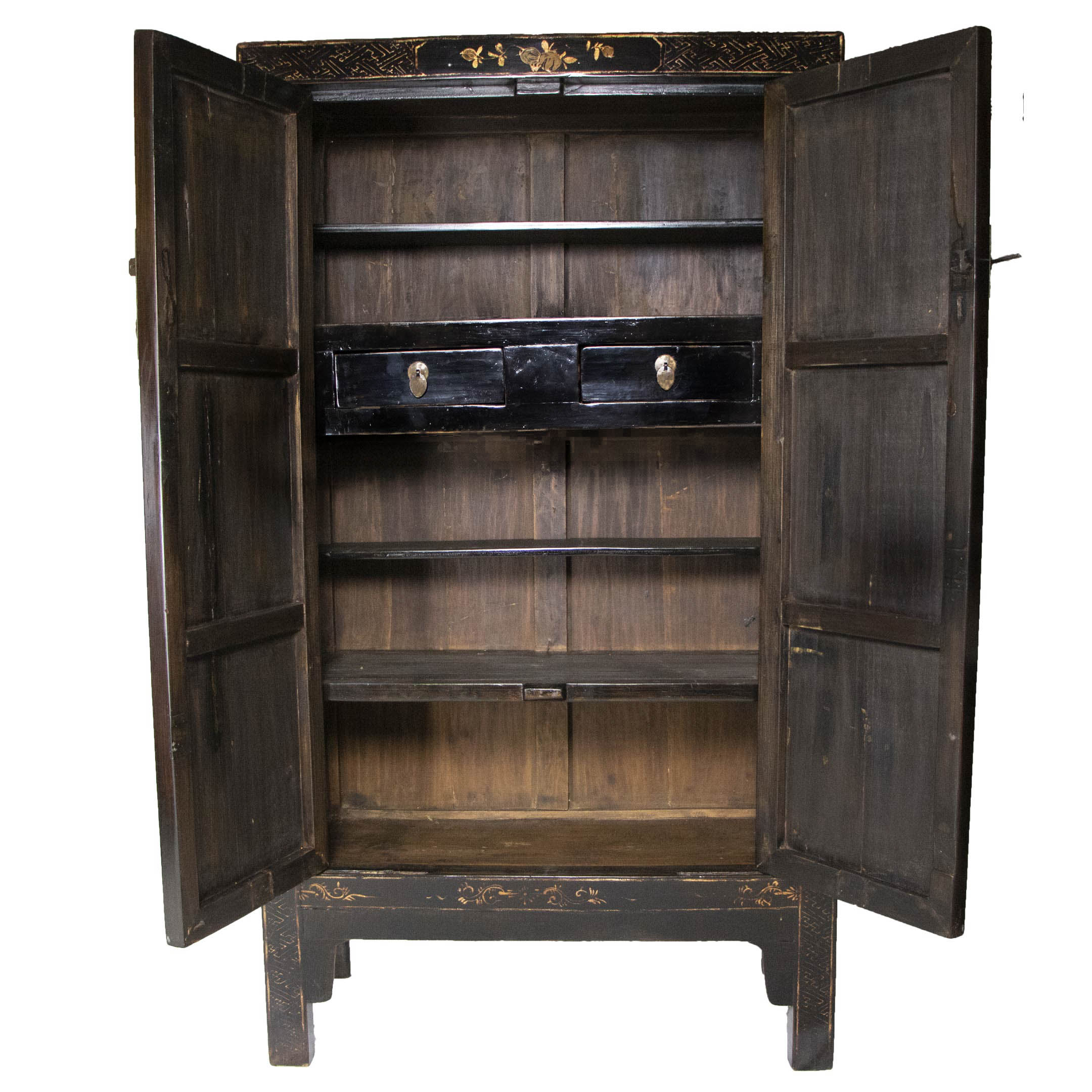 Black laqué Chinese wardrobe