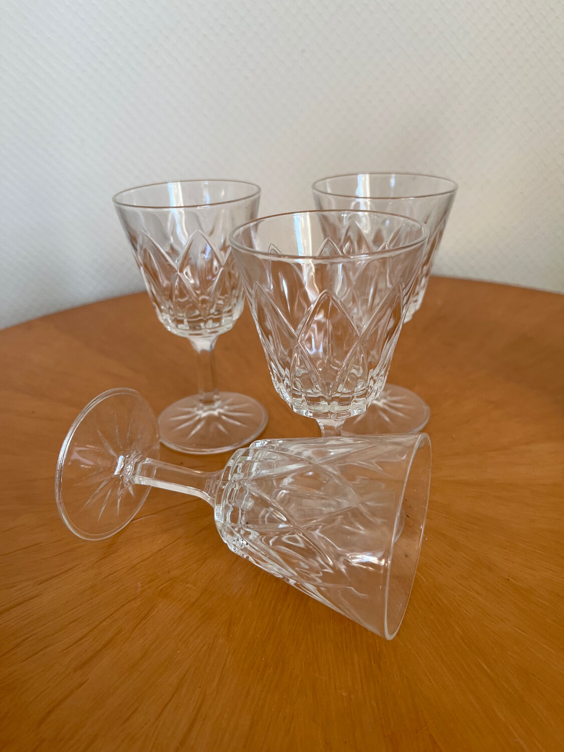 Set of 4 crystal glasses from Reims 1950