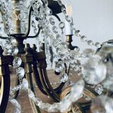 Chandelier with crystal and bronze tassels