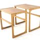 Ensemble de 2 tables gigognes en chêne - design danois - moderne du milieu du siècle