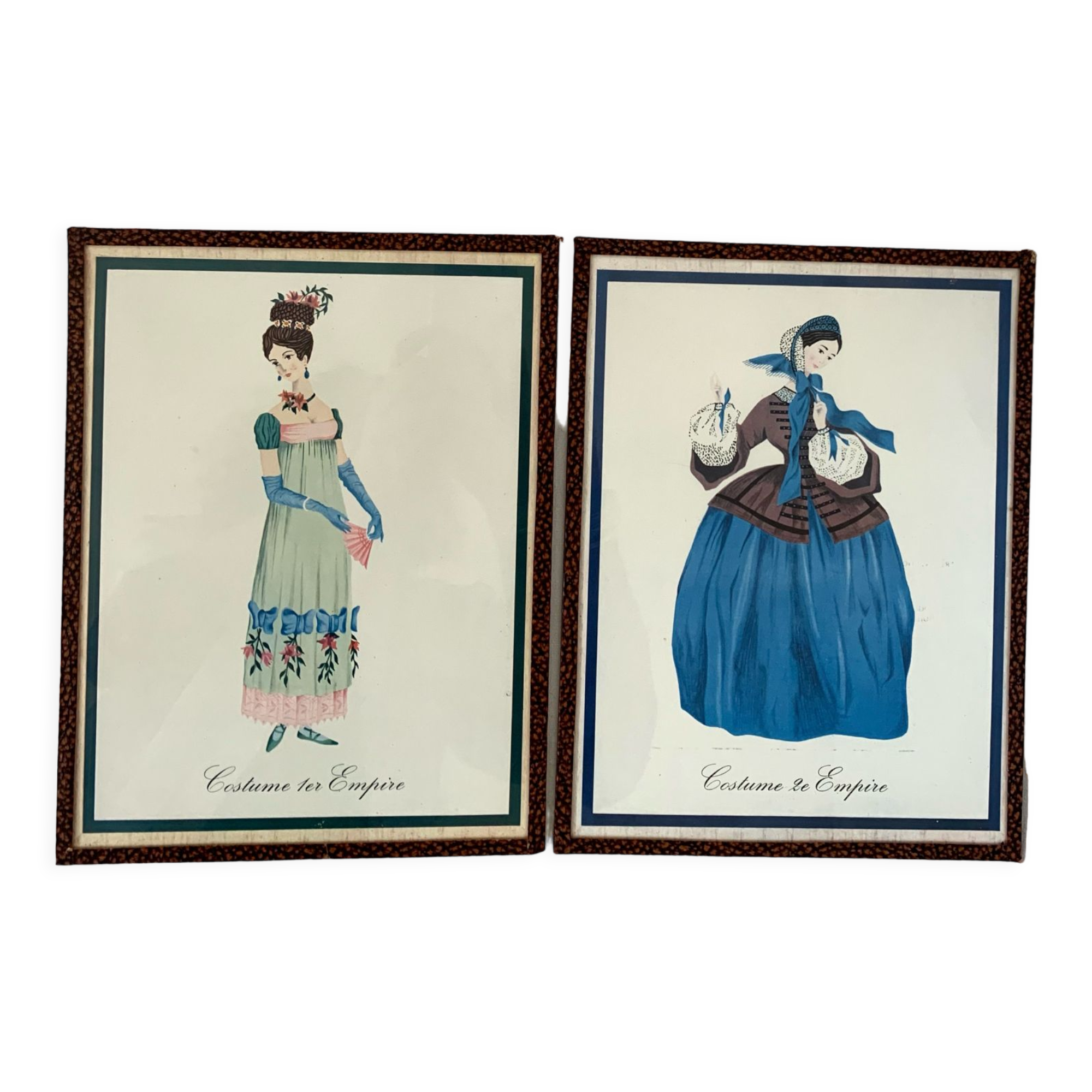 Lot 2 anciens tableaux mode Empire vintage