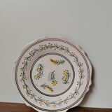 Vintage ceramic plate hand painted flower pattern