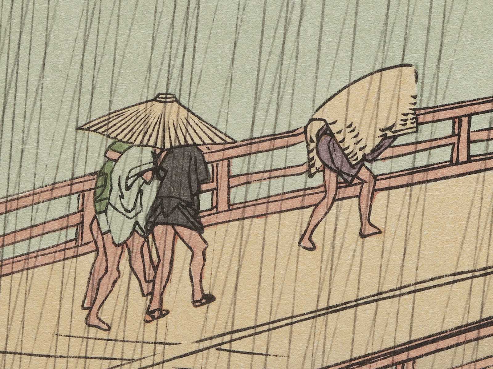 Sudden Shower Over Ohashi Bridge and Atake_Utagawa Hiroshige