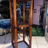 Polynesia handcrafted bamboo shelf/bookcase/side cabinet — vintage TBE