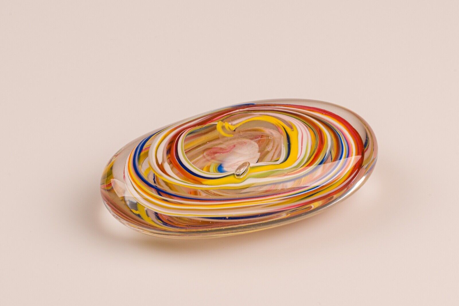 Sulphide murano paper press 1960 multicolored spiral