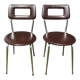 Pair of chairs in brown skaï 70s