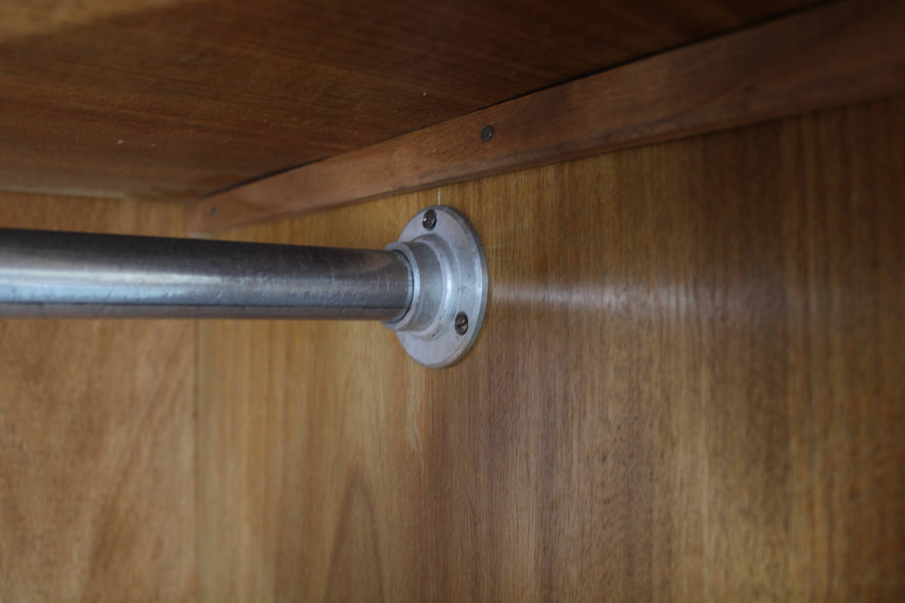 1940s Bauhaus Wardrobe by Hynek Gottwald , Walnut & Beech Veneer, Chrome De