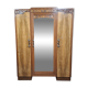 three-door wardrobe in fruitwood veneer, Art Deco style