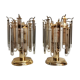 Pair of table lamps with rigid vertical crystals 1980