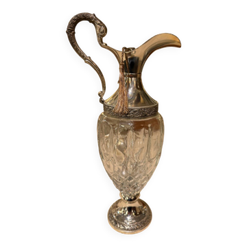 Carafe métal argenté et cristal