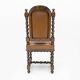 Six Antique Italian Neo-Renaissance Walnut Dining Chairs in Genuine Leather