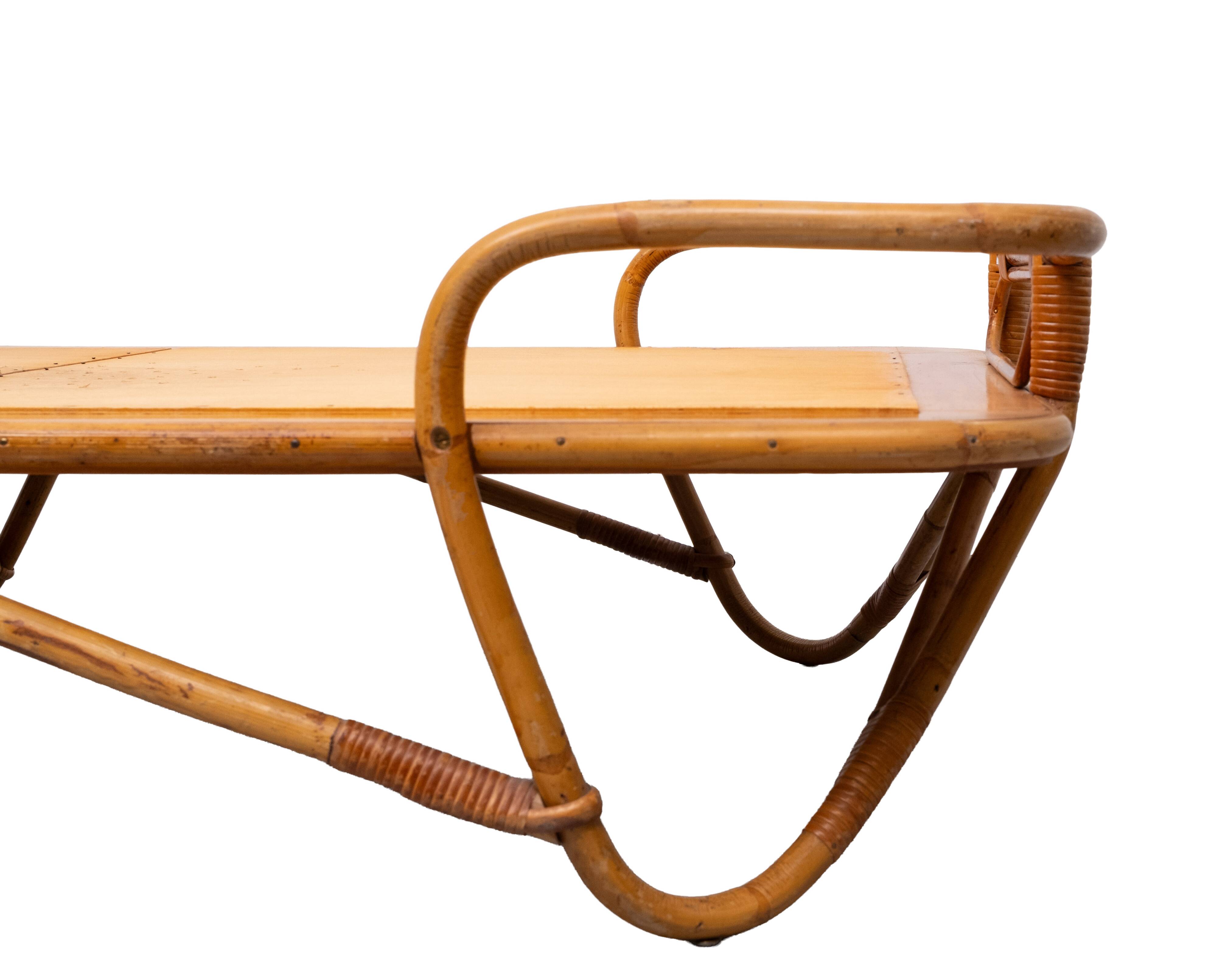 Rohé daybed rattan bed rotan Noordwolde 1950s Holland