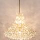 Chandelier, brass and crystal glass by Kinkeldey, Germany, 1970s.