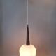 Suspension Louis Kalff  teck et opaline blanche 1950/1960.